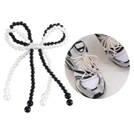 KUFptva Fashion Bowknot Shoe Buckle with Pearl Shoe Clip Wedding Shoe Decoration Keychain Accessories, 11cm x 13cm