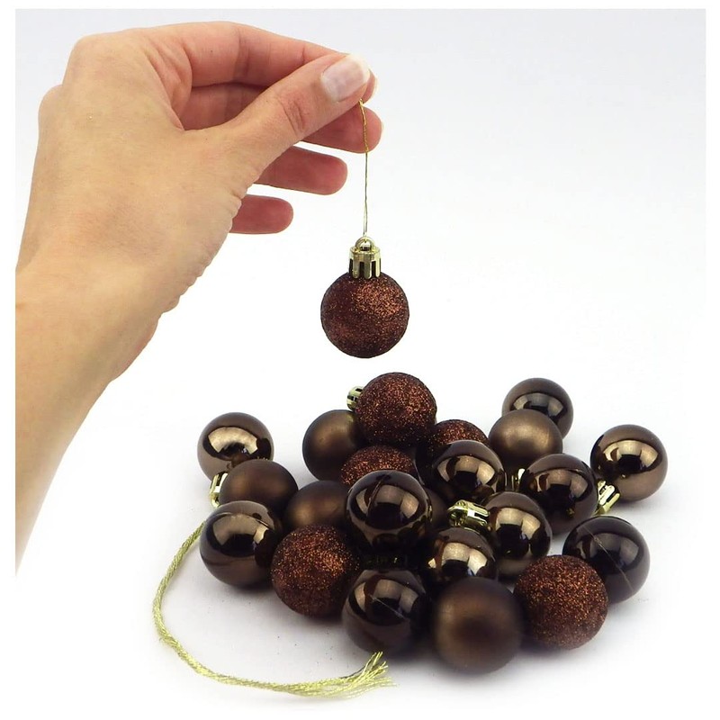 Small Minnie Christmas decorative baubles matte glossy glitter 24 Pack 3