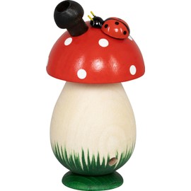SAICO Smoker Figurine Made of Wood – Nostalgia Incense Mushroom – A Charming Piece of Traditional Craftsmanship – Lovingly Designed Incense Figure – Compact and Detailed – Made in Germany