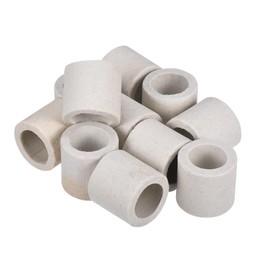 sourcing map Insulated Ceramic Tube 17x25x25mm Heat Insulation Ceramic Tubing for Electric Furnace Wire, Oven, Bundle Protection, Pack of 10