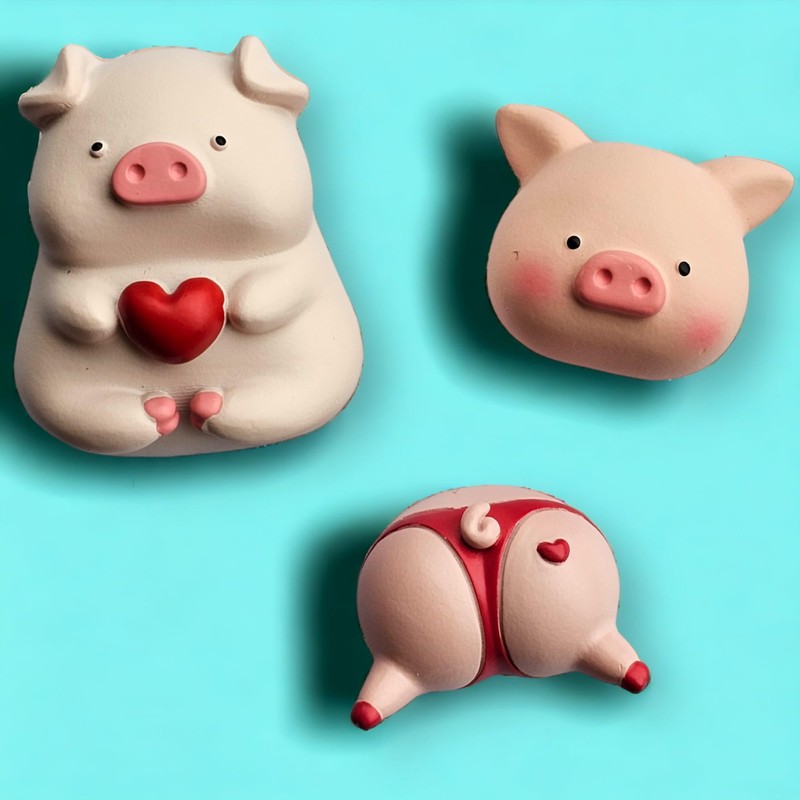 Animal Fridge magnets, Cute Animal Magnets, Pig Magnet, Cow Magnet,