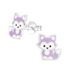 Monkimau Girls' Fox Stud Earrings 925 Sterling Silver, Sterling Silver