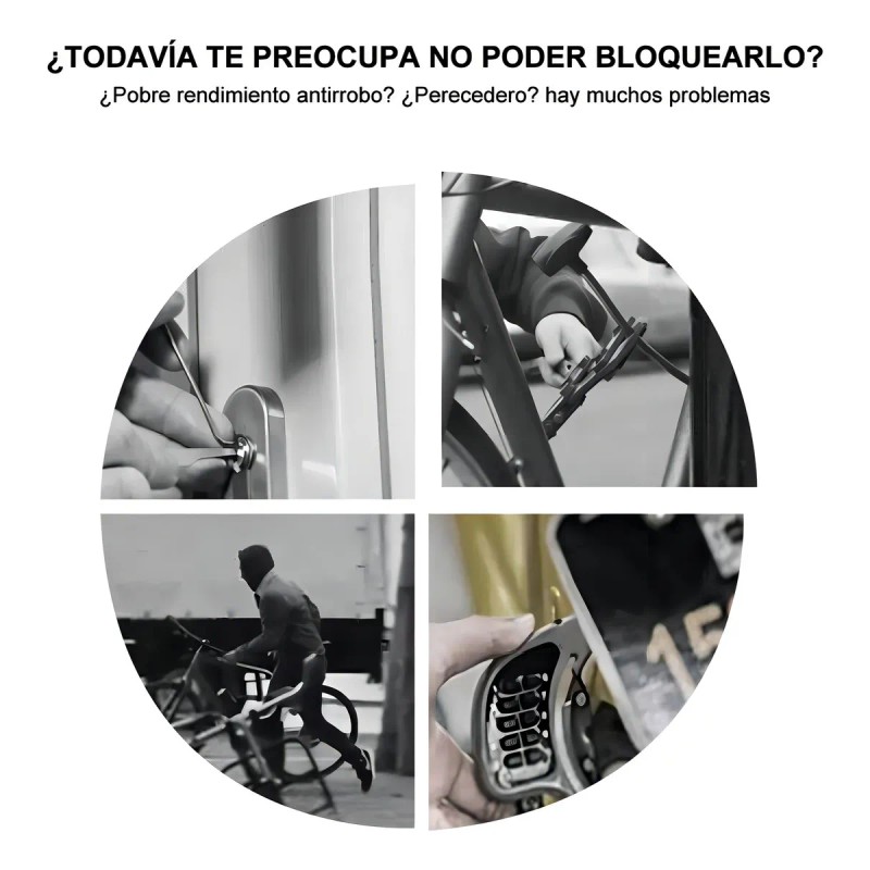 1.2 M Candado De Cadena Antirrobo Para Bicicleta Y Moto