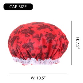 DONNA Gorro de dormir con patrón de flores, gorro de ducha para dormir, gorro de satén para gorro de dormir, color rojo