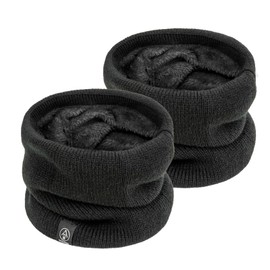 SEFIRST Pack of 2 Winter Neck Tube Men's Ski Tube Scarf Men's Loop Scarf Neck Warmer Men Face Scarf Women Windproof Thermal Fleece Round Scarf for Cycling Jogging Black, black