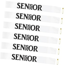 Senior Sash 2025 Black,White Senior Cheer Sashes Class of 2025 Graduation Celebration Class Competition Sash Party Supplies 6 Pack