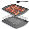 Baking Sheet with Wire Rack, 17" x 12" Nonstick Carbon