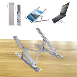 Vmingo Base Soporte Laptop Plegable Aluminio Ajustable Portatil para Computadora Notebook Ergonomico Escritorio Oficina Trabajo Casa Elevador         