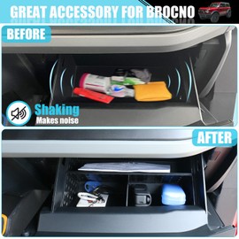 ANMOSVO Glove Box Organizer for Ford Bronco 2021 2022 2023 2024 Divide the Glove Box Compartment Tray for Bronco 2/4DR, Passenger Side Storage Dividers Increase Storage Space for Bronco Accessories