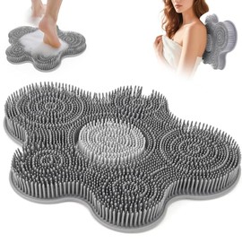 Alfombrilla exfoliante de silicona para pies de ducha, limpiador exfoliante para la espalda, almohadilla de baño con ventosas para pared, antideslizante, picazón, piel muerta, limpieza profunda