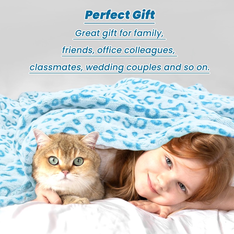 Fleece King Blanket for Bed Sky Blue Throw Blanket King