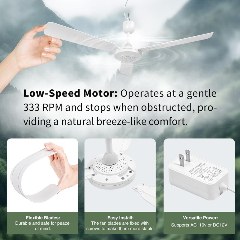 bestmoument 28-Inch Outdoor Ceiling Fan for Gazebo Indoor/Outdoor RV Camping