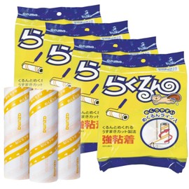 アズマ工業 らくるん 強粘着テープ めくるんライン付 3本入 掃除用品 粘着クリーナー 替えテープ (4袋)