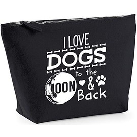 Hippowarehouse I love dogs to the moon and back printed make up cosmetic wash bag 18x19x9cm