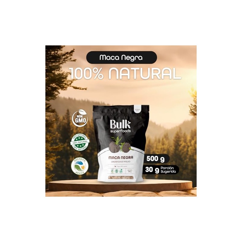 BULK SUPERFOODS Maca Negra en Polvo 100 Natural