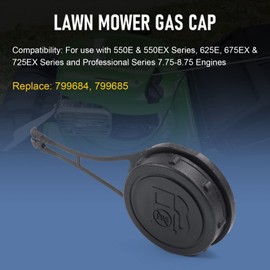 DICMIC Lawn Mower Gas Cap Compatible with B&S 550E 550EX 625E 675EX 725EX Series Fuel Tank Cap Replace# 799585, 799684
