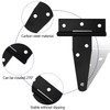 Pack of 6 Black Door Hinges, T-Hinges, Metal Gate Hinges,