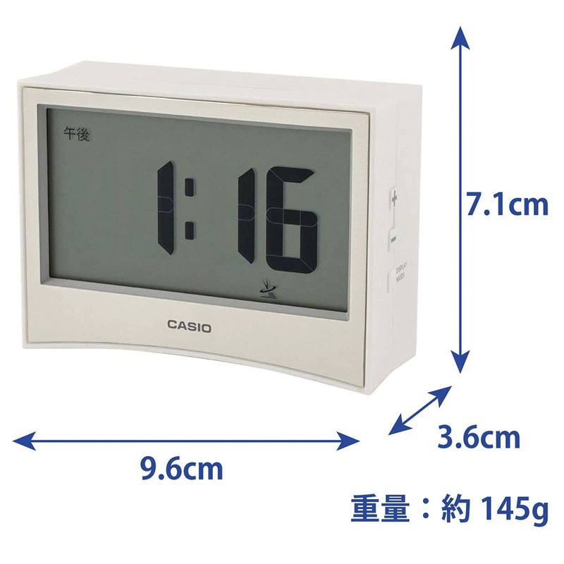 CASIO DQD-S01J-7JF Alarm Clock, Radio, White, Digital, Temperature, Humidity, Calendar,