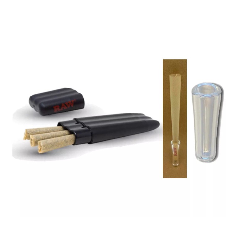 RAW Three Tree Cone Case + raw pocket ashtray +