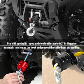 Udbrud Winch Cable Hook Stopper, 2 Pieces Rubber Winch Cable Hook Stopper Black Pulley Stopper Rope Stopper Cable Winch Stopper for ATV UTV SUV ORV Trucks