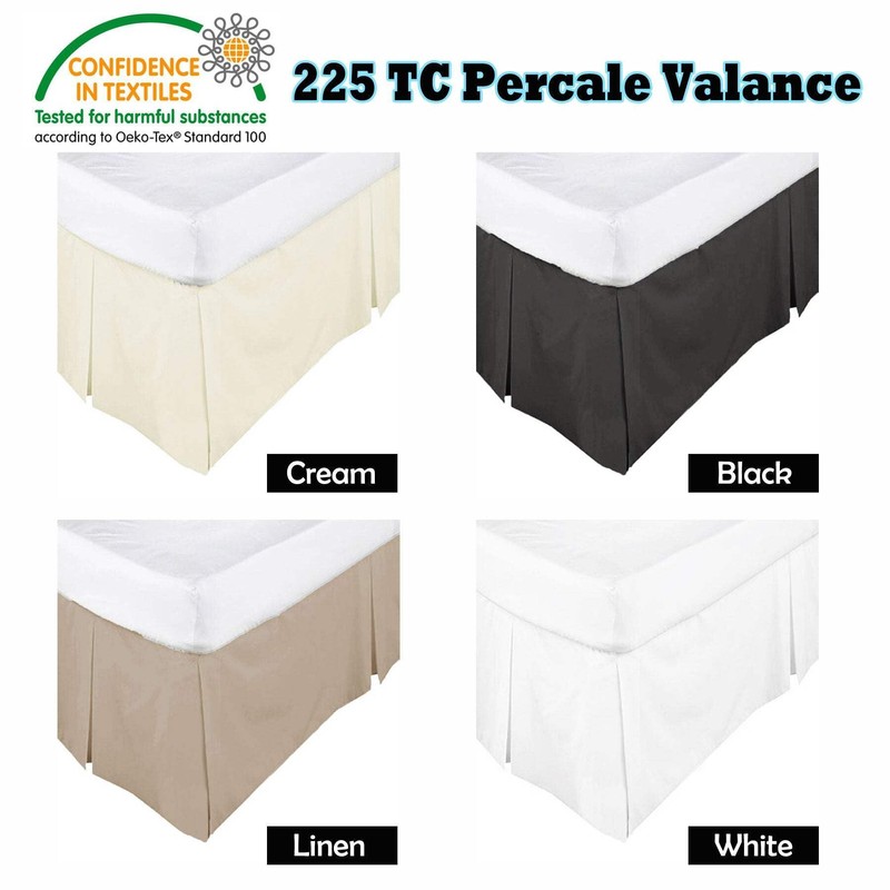 Percale Box Pleated Valance Bed Skirt for All Bed Sizes