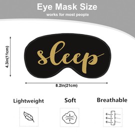 NOHSHE NOHSHE Sleep Quote Silk Eye Mask Sleep Mask Golden Black Eye Mask with Adjustable Strap Lightweight for Women Work Travel Night Sleep