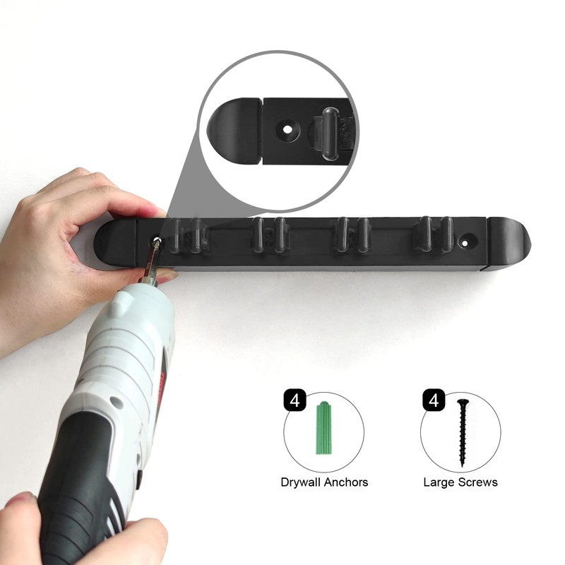 Billiard cue Wall Rack, Pool Stick Holder (Black Color, 4