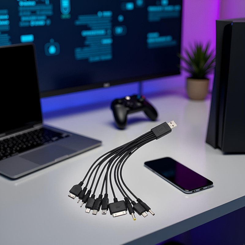 BWESOO Black 10 in 1 Universal USB Cable, Multiple Universal
