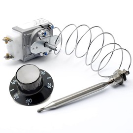 RX-1-36 Thermostat for Fryer 1/4" Mpt Stuff Box, 60125401 Thermostat for Deep Fryer Compatible with Pitco 60125401 fit for Royal Range 3113, Fryer Thermostat 200-400F