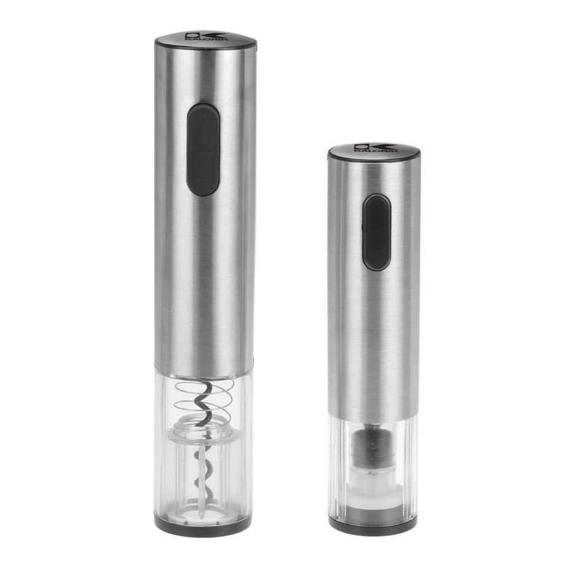 Kalorik Wine Lovers Set with Opener and Preserver, 7x10.25x4.9, Gray
