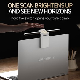 AKBLL Laptop Monitor Light Bar, Auto-Dimming, No-Glare Home Office Desk Lamp Suitable for Curved/Flat Panel Monitors, Long-Lasting Portable Desk Lamp for Office Travel Bedroom