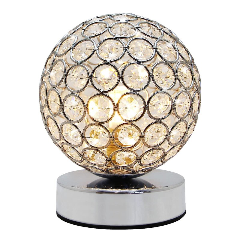 Modern Crystal Ball Table Lamp Chrome Base with G9 5w