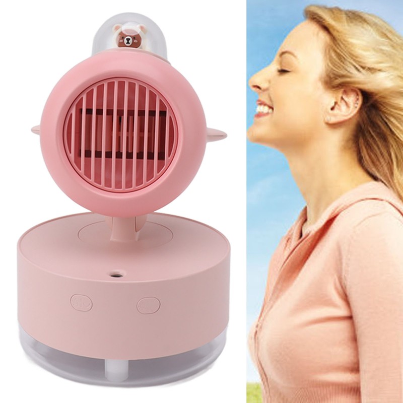 Mini Bear Cooling Fan USB Charging Misting Desktop Fan Table