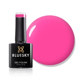 BLUESKY Bluesky Gel Nail Polish, Peachy Pink Neon14, 10 ml Bright, Colour, Hot, Pink, Long Lasting, Chip Resistant, 10 ml (Requires Drying Under UV LED Lamp)