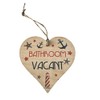Nautical Bathroom Engaged Vacant Double Sided Hanging Wooden Heart Shaped Door Sign Plaque