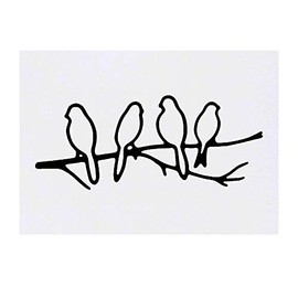 'Birds On A Branch' Temporary Tattoo - Water Resistant, Skin-Safe, Non-Toxic Transfer (TO00028781)