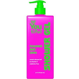 Gel de ducha hidratante y equilibrante para el cuerpo con sabor a coco y lima, cuidado natural para pieles sensibles sin crueldad animal para niños y adolescentes, 32 oz