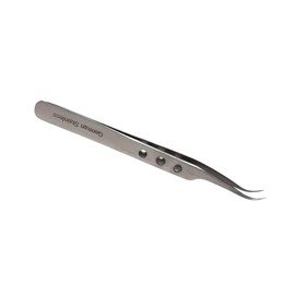 Professional Stainless Steel Tweezers 4.75" with Fine Precision Tips & Fenestrated Handle Suitable for Facial Hair, Splinter and Ingrown Hair Removal Used by Women & Men