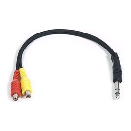 Audio Link Cable - 1/4"(m) TRS to 2X RCA(f) - 30cm
