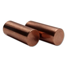 Premium Copper Round Rod Set - 2 Piece (1.8" x 0.75") - 99.9% Pure - Velvet Pouch & Authenticity Certificate Included by Mint State Gold