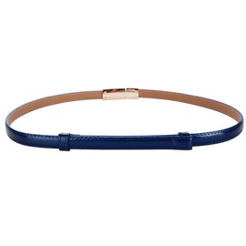 Oyccen Women's Adjustable Leather Skinny Waist Strap Decoration Waistband Belt Dress, Blue, One Size