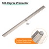 sourcing map Folding Straight Ruler 30cm Metric Aluminum Alloy Protractor