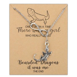 KUIYAI Beard Dragon Gift Beard Dragon Necklace Once Upon A Time There Was A Girl Who Really Loved Bearded Dragon Metal