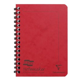 Clairefontaine 'Europa' Wirebound Notemaker, A6, Lined, 120 Pages - Red