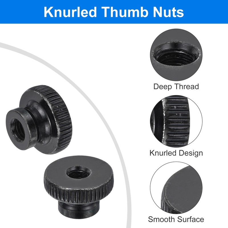 sourcing map Knurled Thumb Nuts, 6Pcs M6 x 20 x