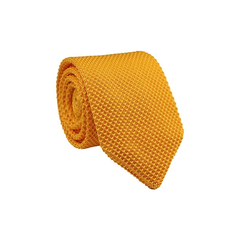 Kihatwin Men's Tender Yellow Eco-friendly Silk Ties Extra Long Knit