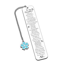 Daughter Valentines Gift from Mom, Valentines Day Gifts for Toddler Classroom, Sweet Sixteen Gifts for Girls, to My Daughter Inspirational Bookmark, Encouragement Gift for Teenager Girls