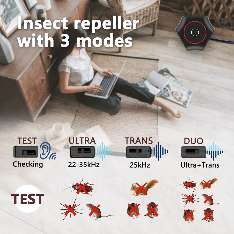Mice Repellent Plug-ins, Rodent Squirrels Repellent Indoor Ultrasonic Pest Rodent