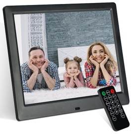 TSITSC 8.7 Inch Digital Photo Frame, 1024 x 768 IPS Screen, Electronic Picture Frame, Calendar/Clock Function/Music/Photo/Video Player with Remote Control, Supports USB/SD Card (Black)