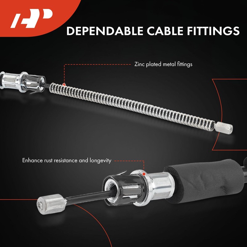 A-Premium Rear Driver and Passenger Side Parking Brake Cable Assembly